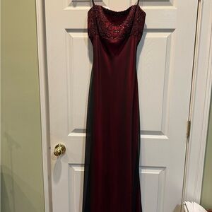 Blondie Nites Strapless Burgundy Dress